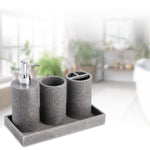 Sedona Stone Bath Accessory Set Grey 4pcs